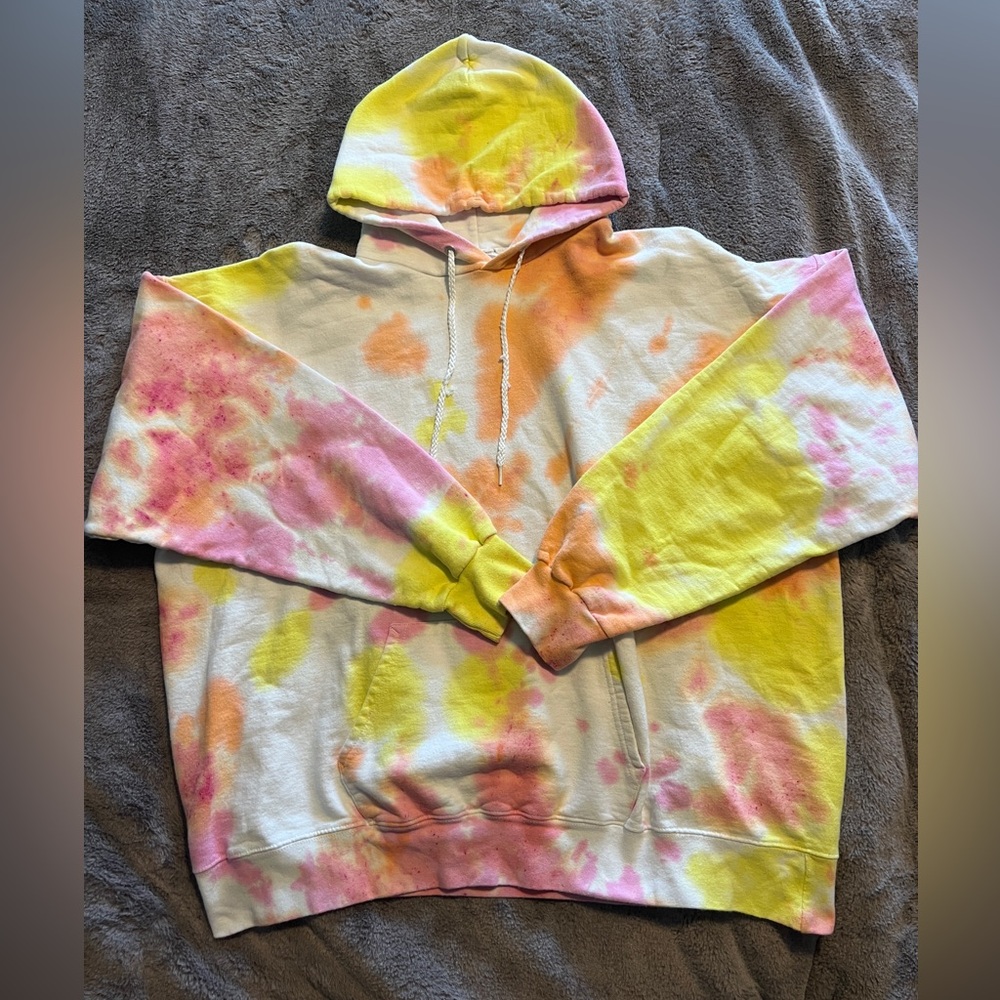 Vintage Hanes Adult Size XL Sweater Hoodie TIE DYE Pullover Sweatshirt